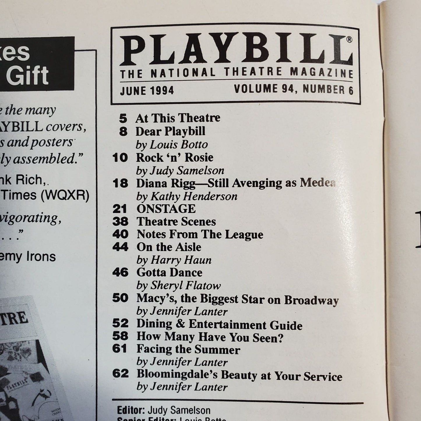 Vintage Playbill "Blood Brothers" 1994