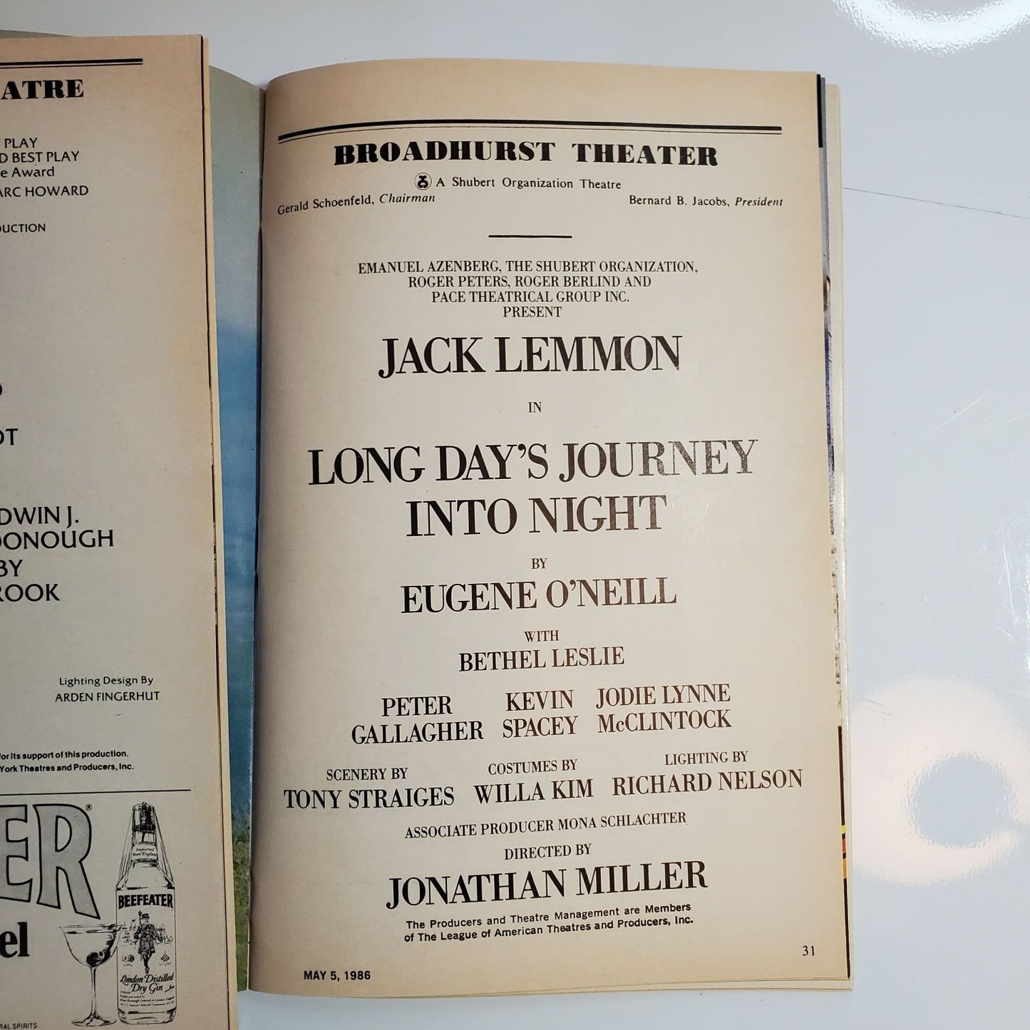 Lot of 3 Vintage Playbills without Covers "Knockout" 1979 "Da" 1979 "Long Day's Journey Into Night  1986